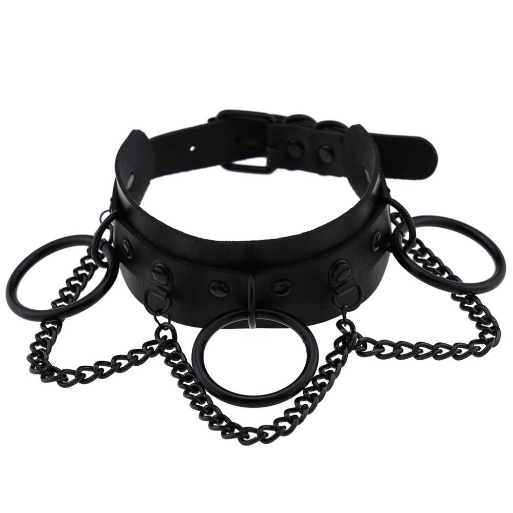 Black Gothic Punk Choker Goth Chain Collar Dark Fashion Leather Chocker Harajuku Rock Necklace Witch Grunge Festival Accessories High Quality