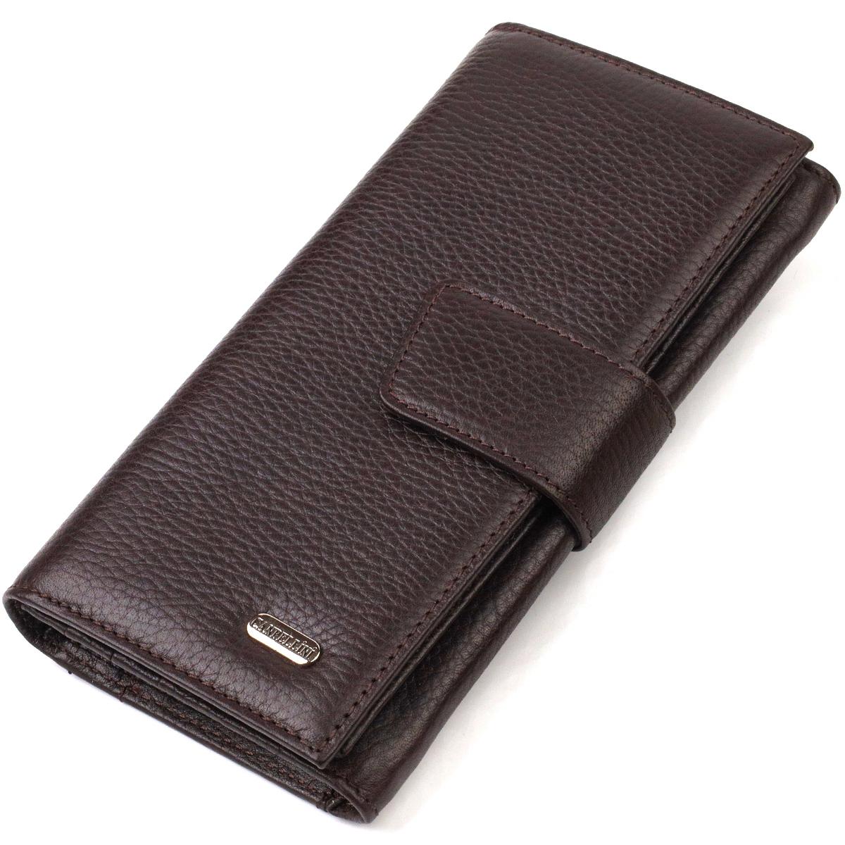 

Стильне вертикальне чоловіче портмоне з натуральної шкіри флотар CANPELLINI 21843 Коричневий