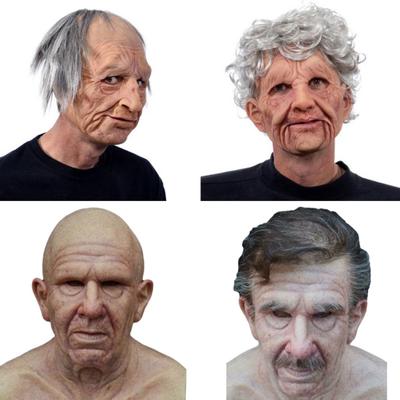 Full Head Halloween Scary Horror Old Man Rubber Face Cover Cosplay Party