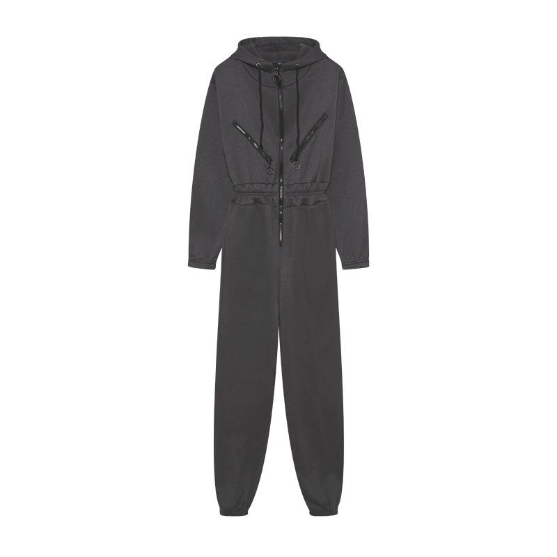 2024 Sporty Casual Women's Hooded Jumpsuit Set