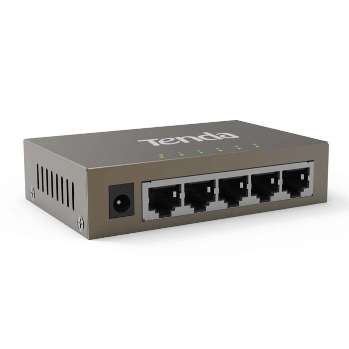 TENDA Switch Ethernet 5 Ports Gigabit 10/100/1000 Mbps, Switch RJ45 Réseau Domestique, Switch de Bureau, Plug &amp; Play, Métal, TEG1005
