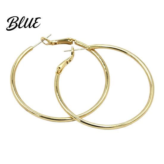 Earrings 1 Pair Big Hoop for Women Girls Round Jewelry