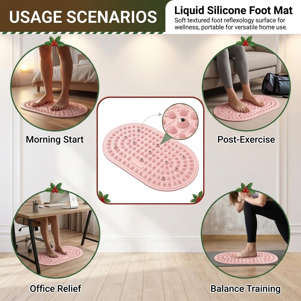 Liquid Silicone Foot Massage Mat Reflexology Pad for Home Yoga Fitness