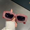 Luxury Diamond Bling Sunglasses Women For Men Vintage Brand Design Sun Glasses Big Frame Irregular Popular Crystal Punk Eyewear