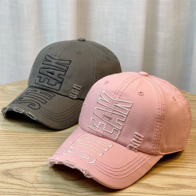 Hat Women's Spring and Autumn Korean Style Trendy Letter Embroidered Baseball Hat Fashionable Casual Baseball Hat Men Street Hip Hop Hat Young Man