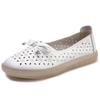 Fashion Genuine Leather Shoes Hollow Out Women Ballet Flats Summer Women's Solid Soft Bottom Shoes Woman Slip on Loafers