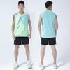 Mens Volleyball Jersey Set Short Sleeve Sleeveless Striped Sports Uniform Training
