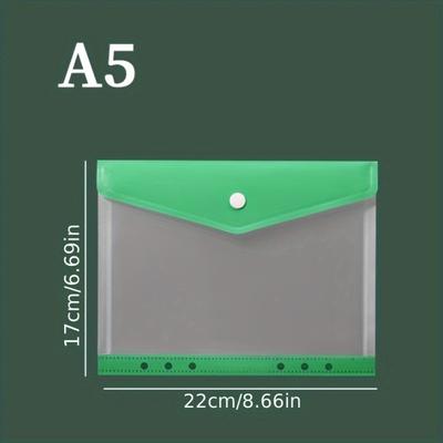 8pcs A5 Expandable Document Folders Featuring a 6-Ring Binder PP Plastic with Button And Label Pockets School Office And Travel