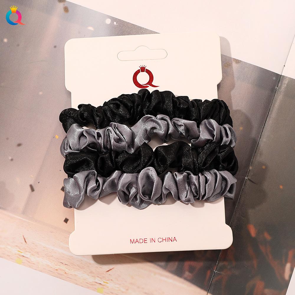 Mode Großer Haargummi Satinband Set Mädchen Einfacher Pferdeschwanz Leder Set Kugel Haarband