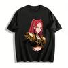 Cool Girl Group Style Red-haired Queen Print Crop Top E-girl Stage Style Navel-baring Trendy Tee Pure Cotton T-shirt