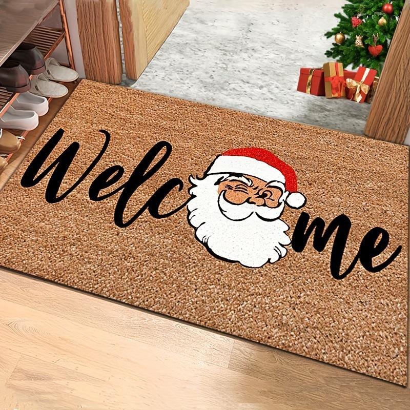 Christmas Bath Door Mat Cute Gnome Snowman Floor Mat Non Slip Area Rugs For Living Room Bathroom Home Entrance Decoration
