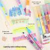 Student Fluorescent Highlighter Pen Set - Large Capacity, Angled Tip, Multi-Color Layering