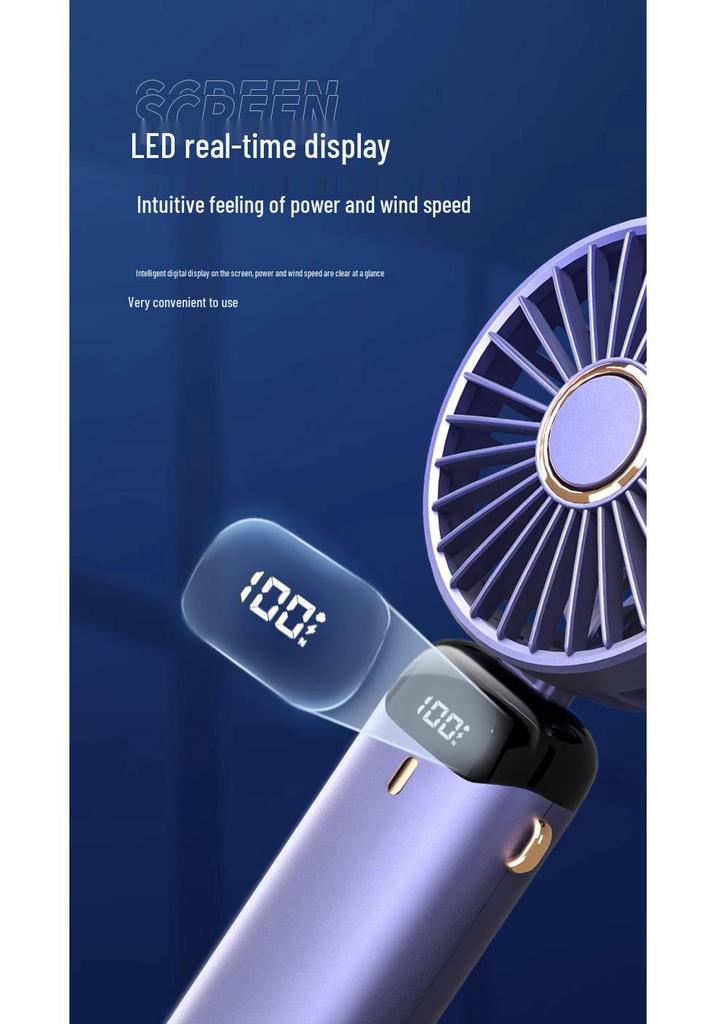 Rechargeable Foldable Quiet Fan with Strong Wind for Dorms and Bedsides