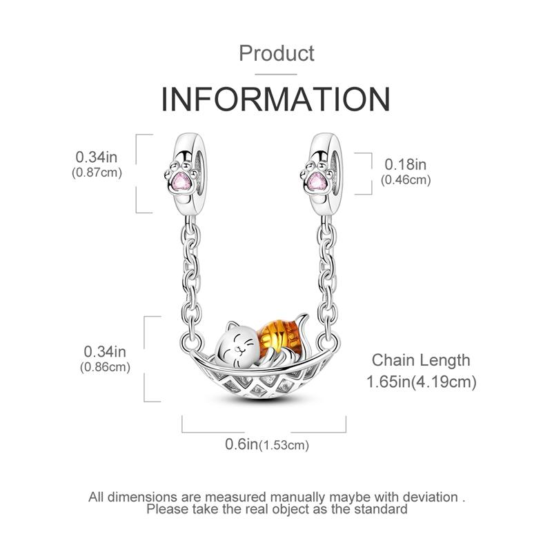 Original Charms Copper Cat Hammock Double Ring Pendant & Swing Charms Fits 3Mm Original Bracelet Women Diy Jewelry