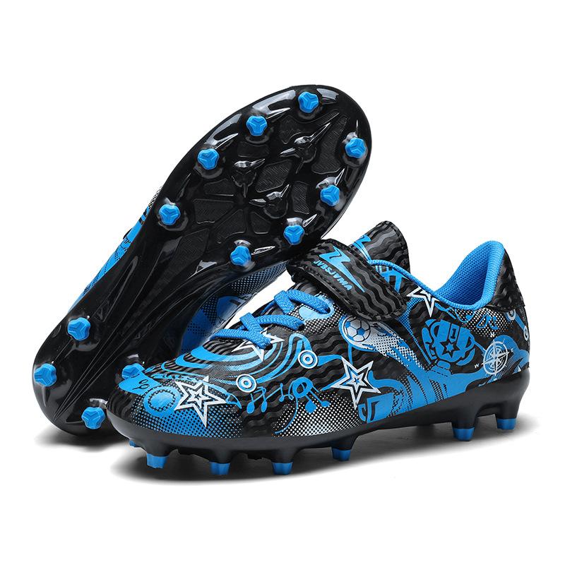 Children'S Football Shoes Tf Broken Nails Boys And Girls Teenagers Students Anti-Skid Ag Nails Leather Foot Velcro Training