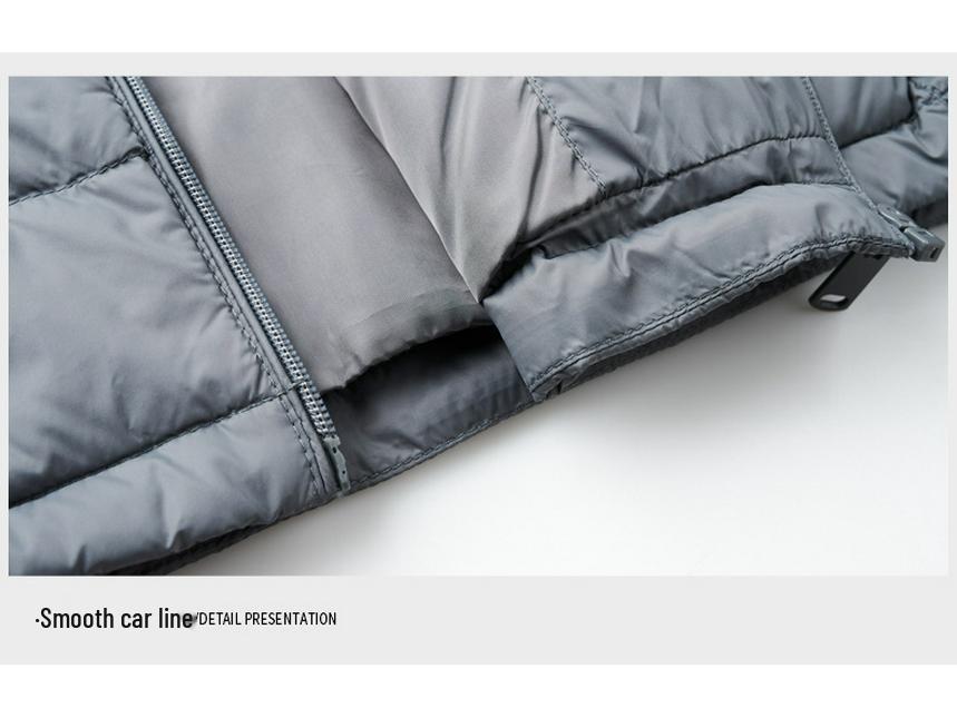Men's Lightweight Stand Collar Down Jacket - Warm, Trendy, Versatile, Casual Dad Style, Winter Coat with 90% White Duck Down.