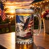 250th Anniversary Whiskey Bottle Thick Glass Decanter with Handle Beer Mug for History Buffs And Veterans