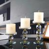Elegant 3pcs Crystal Candle Holder Set Perfect for Romantic Dinners Birthdays and Holiday Decorations Polished