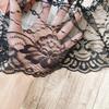 Renda Jacquard Preta de 16cm de Largura para Vestido de Banquete com Manga Sino DIY e Pijama Sexy