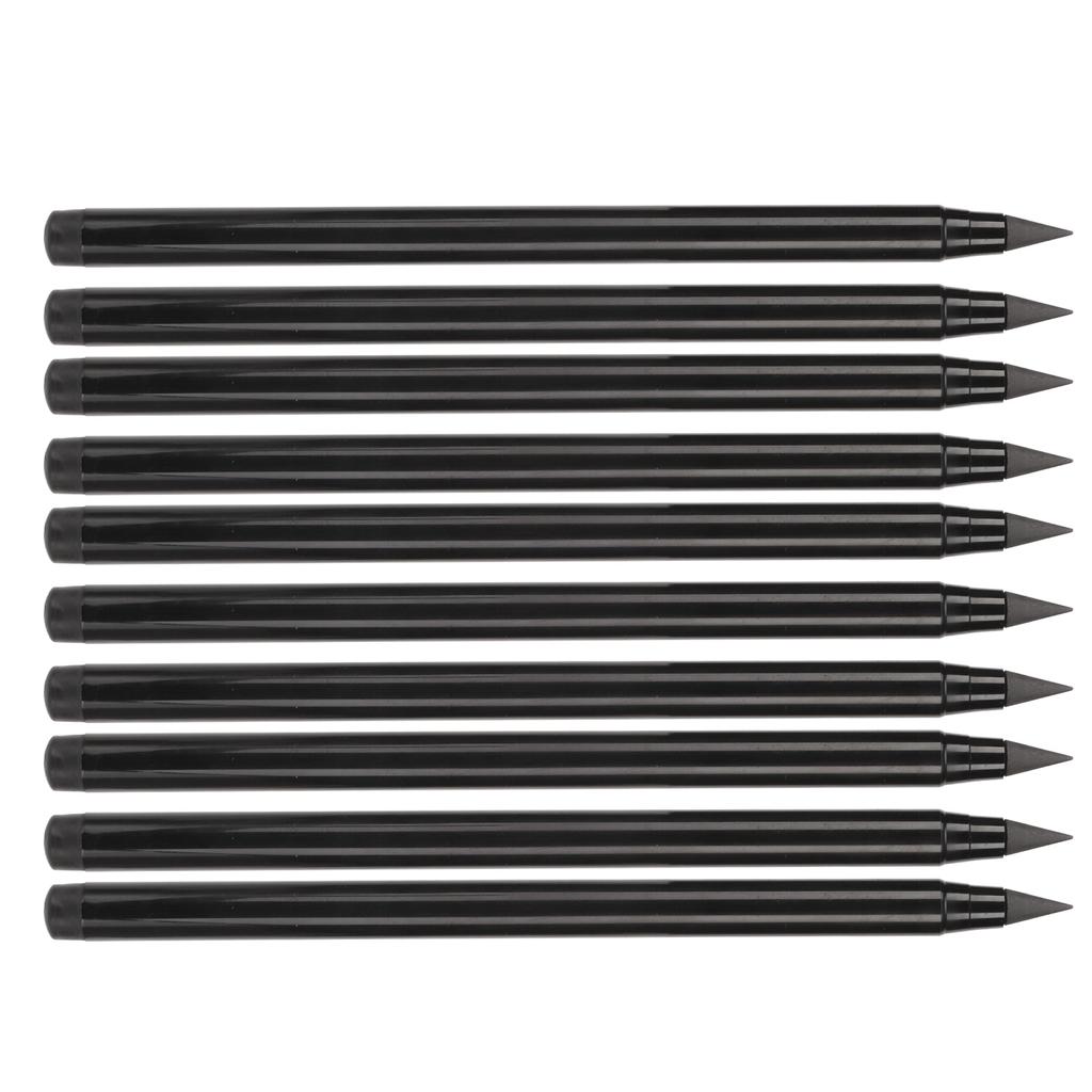 10 Pcs Inkless Pencil Black Erasable Reusable Inkless Eternal Pencil With Eraser for Painting