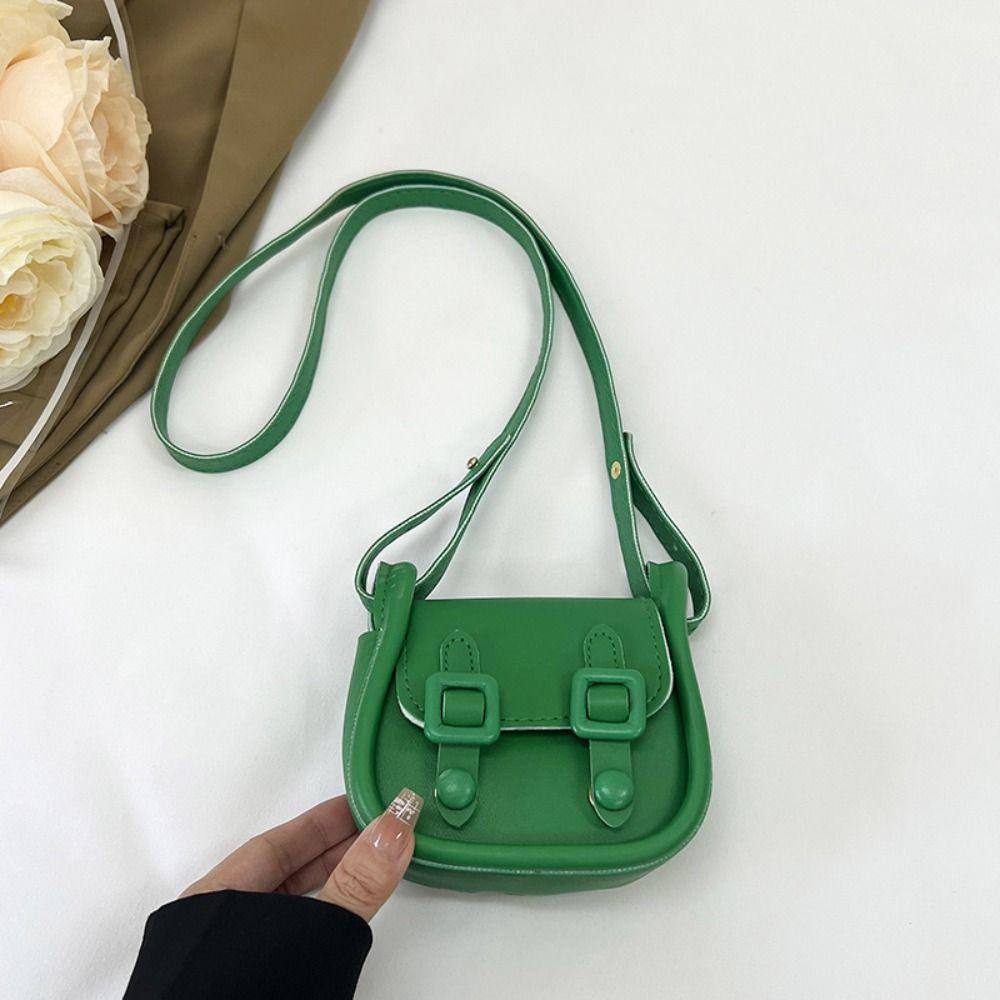 Candy Color Small Square Bag Elegant Lipstick Bag Casual Mini Saddle Bag Daily