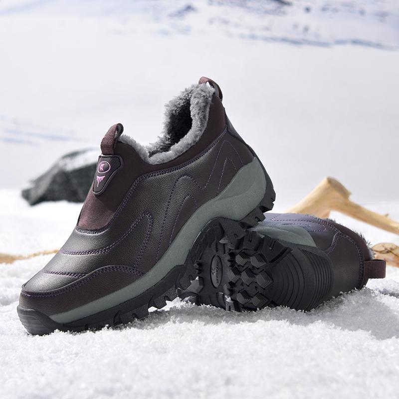 Fashion New Outdoor Winter Men's Snow Boots Warm Plush Walking Boots Men's Loafers Office Shoes Hiking Non-slip Rubber Men's Work Boots