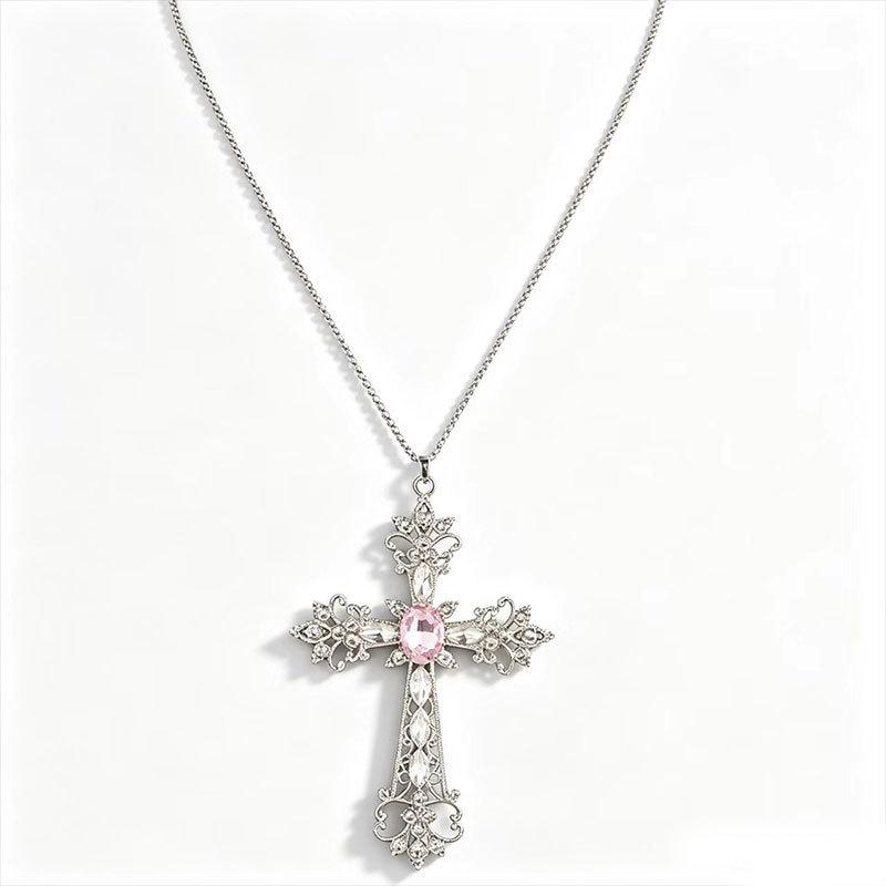 Retro Punk Cross Pendant Necklace - Versatile Clavicle Chain