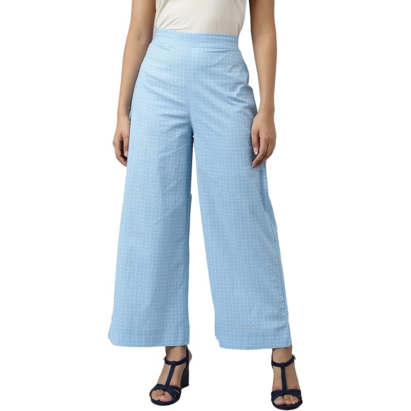 Aurelia Printed Pure Cotton Strechable Palazzo Pants for Women | Ankle Length Palazzo Pants for Women | Pure Cotton Pala