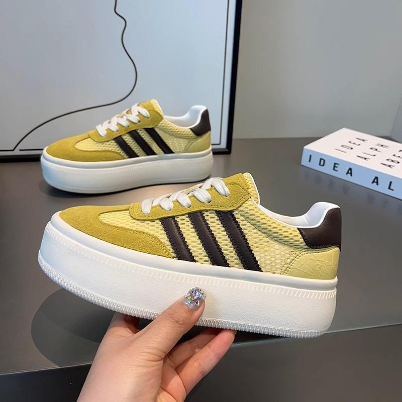 

Mesh breathable summer platform women s shoes leather white shoes children s new casual sports board shoes 40