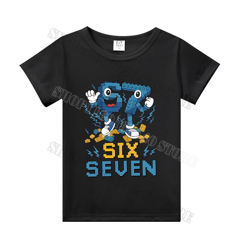 Steal A Brainrot Short Sleeve Children T-shirt 67 Six Seven Cotton Tops Tshirt Boys Girls Clothing Fashion Funny Kid Tee Shirts