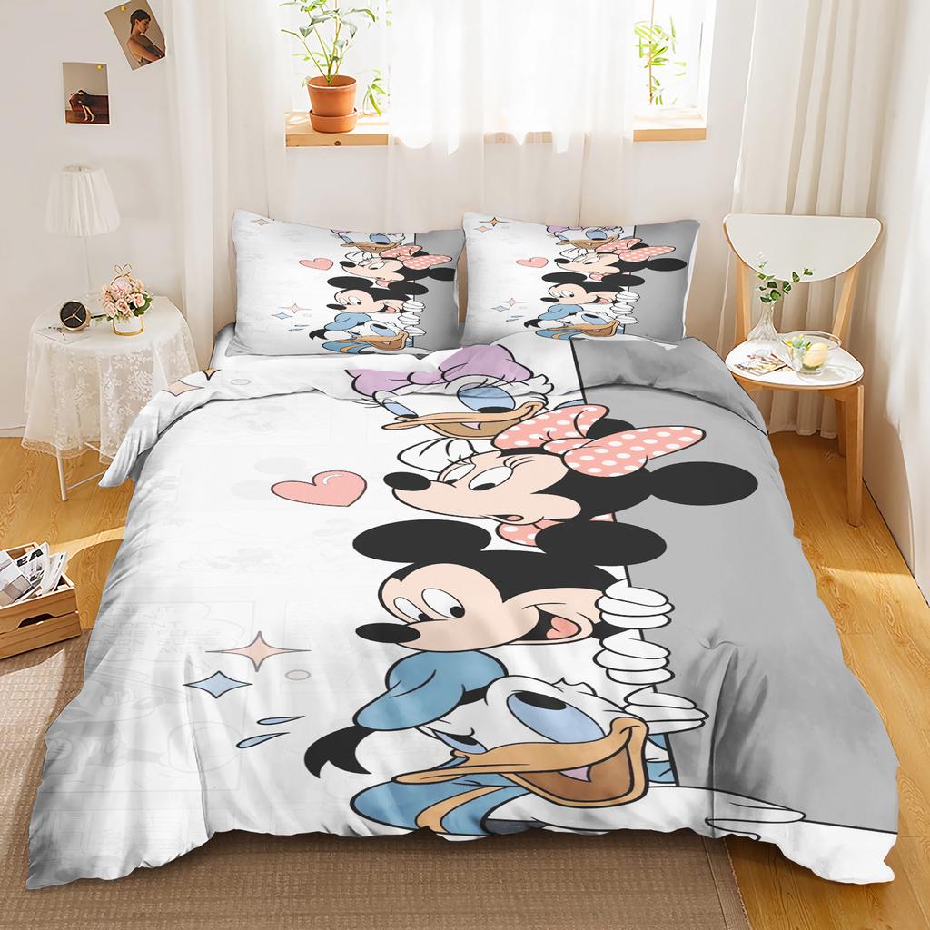 Mickey Printed Bedroom Bedding Set Duvet Cover Christmas Gifts Comforte Cartoon With Pillowcase Children's Suitable and Adults