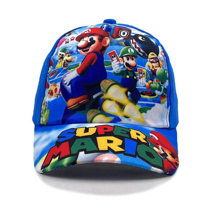 Super Mario Bros Pattern Kids Baseball Cap With Cotton Material And Sun Block For Outdoor Activities
