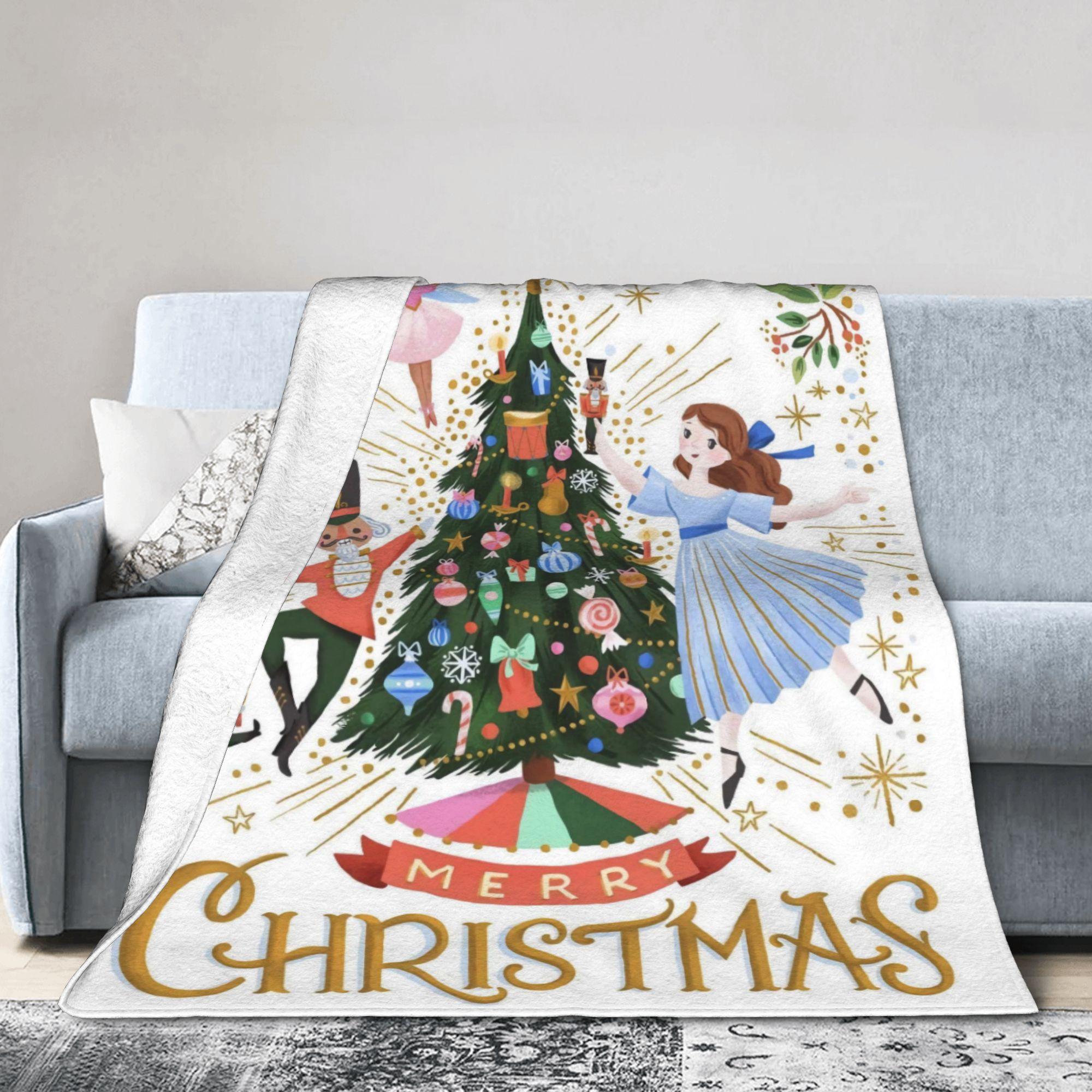 

Christmas Nutcracker Blanket Quality Warm Bedding Throws Winter Children Bedroom Novelty Bedspread 30x40in