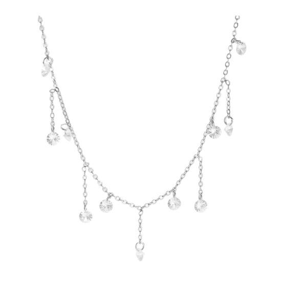 Многослойное ожерелье с кисточками и цирконами, серебряная/золотая цепочка, сверкающий кулон в виде капли воды, легкое, гипоаллергенное украшение для женщин
