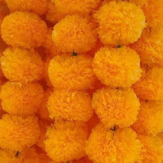 Door Decoration Toran 60 inch Long Orange Flowers 5 Feet 10 String