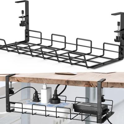Under Desk Cable Management Tray, Desktop Drill-free Cable Organizer, Desk Cable Management Box Cable Organizer