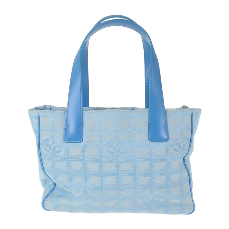 Chanel Tote Bag Blue Nylon/leather Women