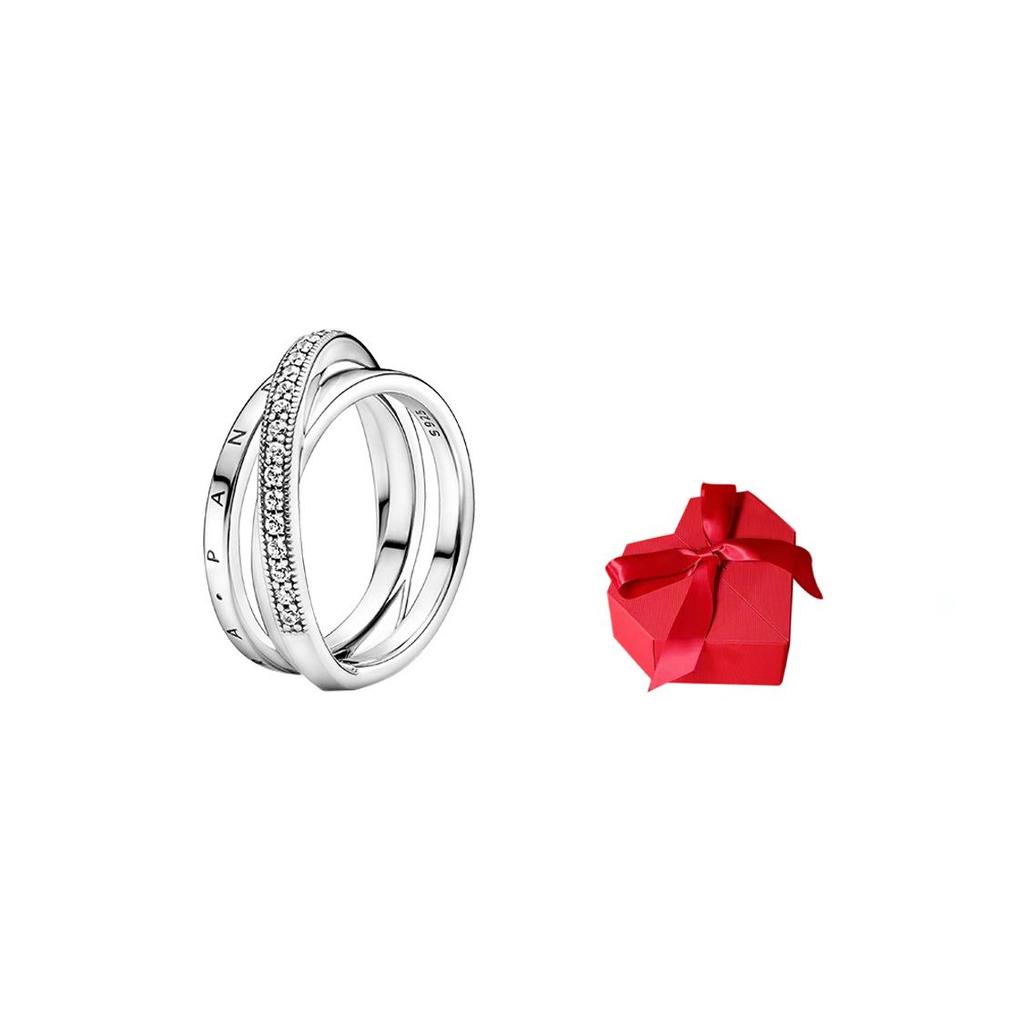Pandora Pavé Interlocking Three Ring Möbius Ring Women ring Silver 199057C01
