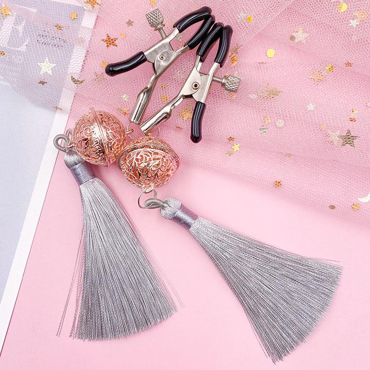 Tassel Palace: Wearable Nipple Clamps with Charms - Erotic SM Accessories for Women