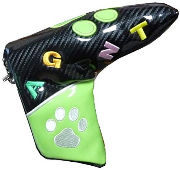 Golf-Putter-Abdeckung, Pfoten-Design, Stifttyp, magnetisch (Schwarz Grün)