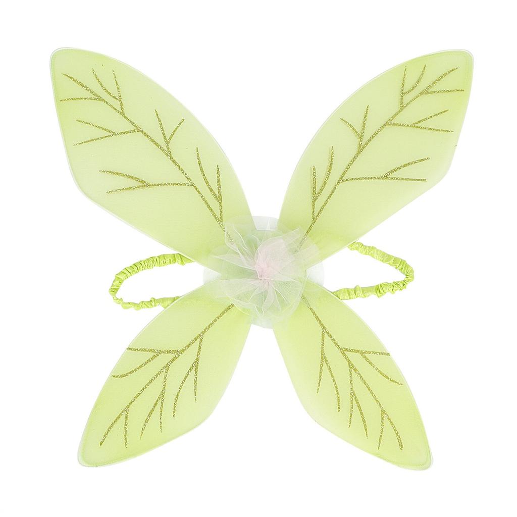 Princess Fairy Costume, Tinker Bell Elf Green Butterfly Wings Accessories, Size M for 7-8 Years, Cosplay Outfit