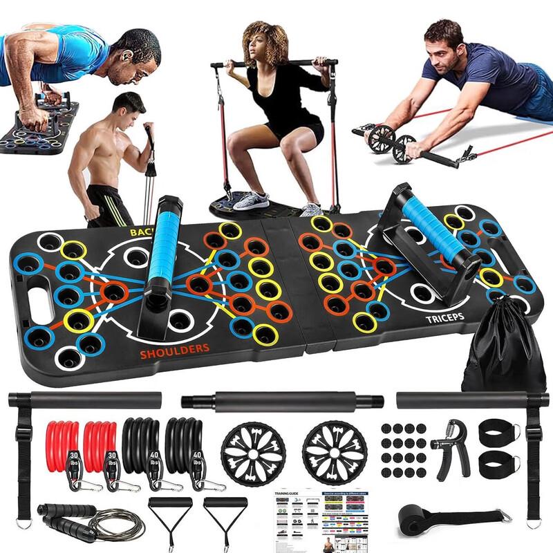 WEZHO Multi-functional Push-up Board and Abdominal Wheel Set