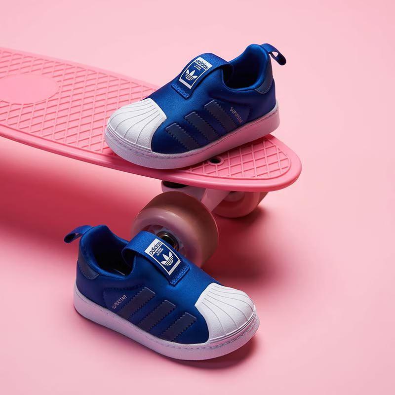 adidas Originals Superstar 360 I Confortabile Rezistente la Alunecare Amortizare Pantofi Joși pentru Copii Mici Albastru Bebeluși și Copii Mici CG6579