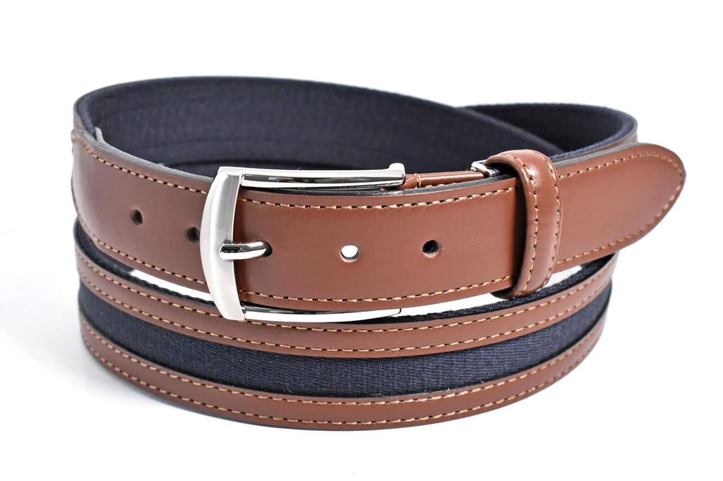 Casual Belt with Cowhide Leather LB71570 Navy Free Size Waist Sizes Up To [Lacoste] Men's (for 95cm)