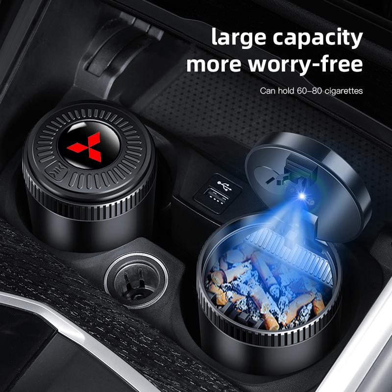 Car Interior Ashtray LED Light Portable Smoke Ashes Holder For Mitsubishi Lancer Ralliart ASX Mirage Pajero Xpander Attrage L200