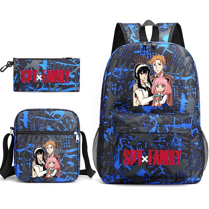 Spy Play House, Animation Periphery Backpack Student Schoolbag Satchel Pencil Case Three-Piece Set