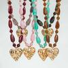Asymmetrical Irregular Beaded Resin Chain Vintage Necklace Party Jewellery Gift