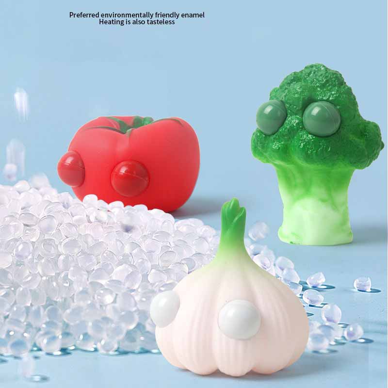 Novelty Simulation Dog Egg Vegetable Squeeze Convex Eye Toys Creative Children's Stress Relieving Toys Pinch Music Fidget Toys