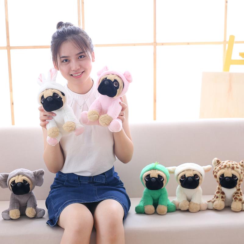 New 20CM Stuffed Simulation Dogs Plush Sharpei Pug Lovely Puppy Pet Toy Plush Animal Toy Children Kids Birthday Christmas Gifts