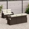 VidaXL Set of 6 Pieces of Garden Sofas with Brown Cushions Poly Rattan 3354587